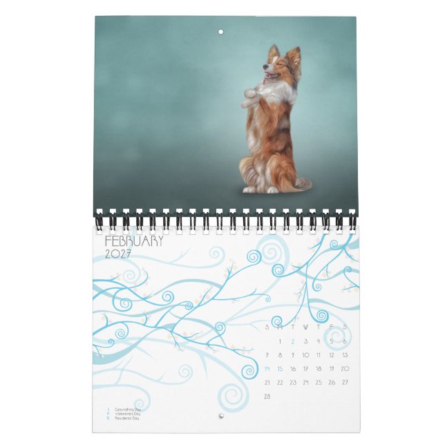 Calendario Dibujar perros graciosos (Feb 2027)