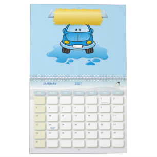 Calendario Dibujo animado de lavado de coches
