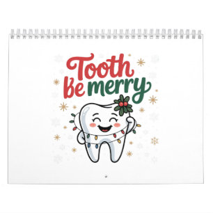 Calendario Diente Ser Alegre Divertido Dental Dentista Navida