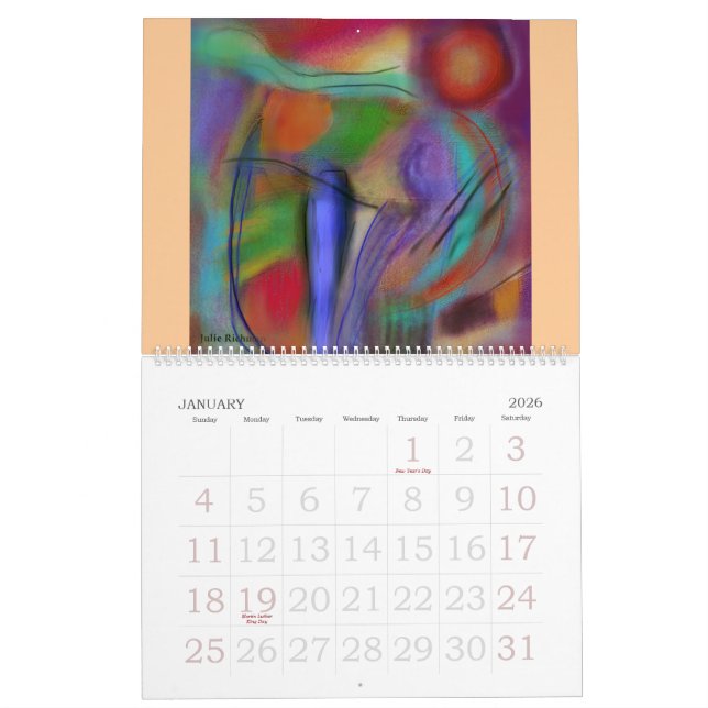 Calendario digital del dibujo de las ABSTRACCIONES (Jan 2026)