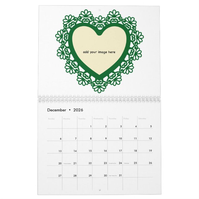 Calendario Dingus Heart and Lace Colorful (Dec 2026)