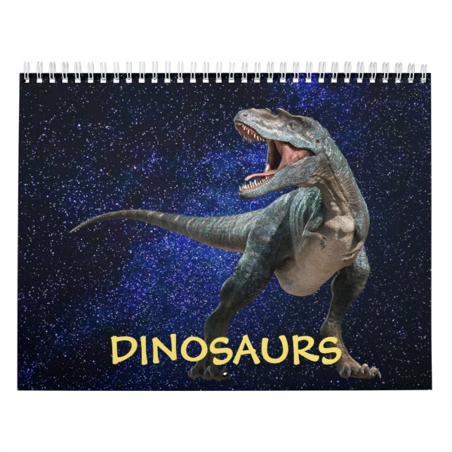 Calendario Dinosaurios Dark Shiny Sky Hermoso Muro (Tapa)