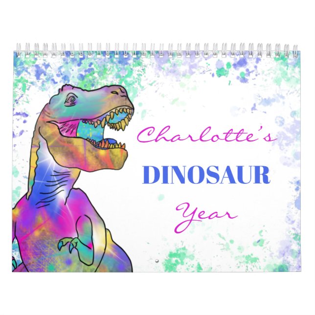 Calendario Dinosaurios personalizados Colorful (Tapa)