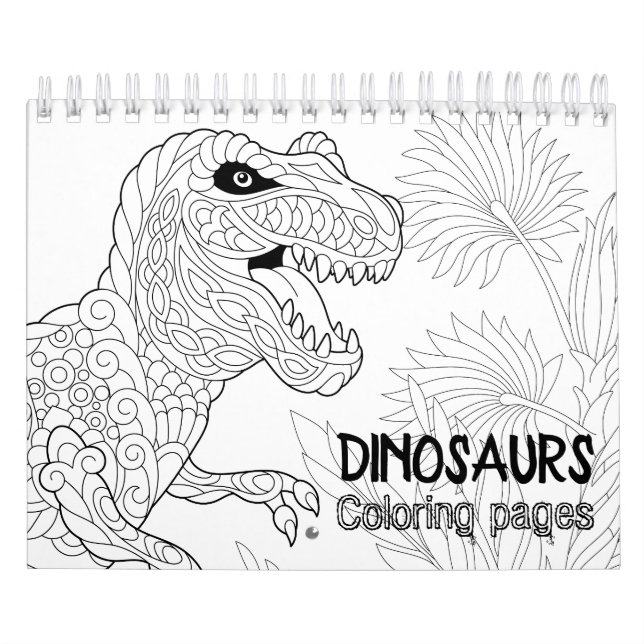 Calendario Dinosaurios que colorean las páginas (Tapa)
