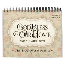 Calendario Dios personalizado bendice al planificador casero