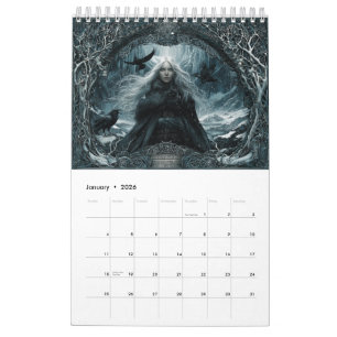 Calendario Diosas y Brujas del Arte Pagano Nórdico del Norte