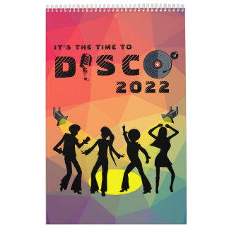 Calendario Discoteca, pista de baile, retro, multicolor