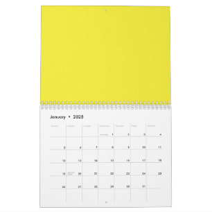 Calendario Diseño con fondo amarillo y borde negro
