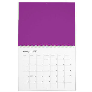 Calendario Diseño con un impresionante fondo morado y blanco