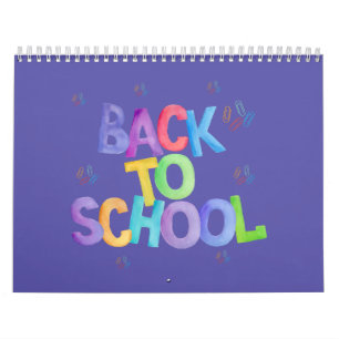 Calendario Diseño de acuarelas manuscritas de vuelta al cole.