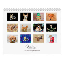 Calendario Diseño de arte fotográfico de perros pequeños 2024