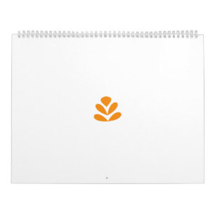 Calendario Diseño de flores estilizadas naranjas en un traser