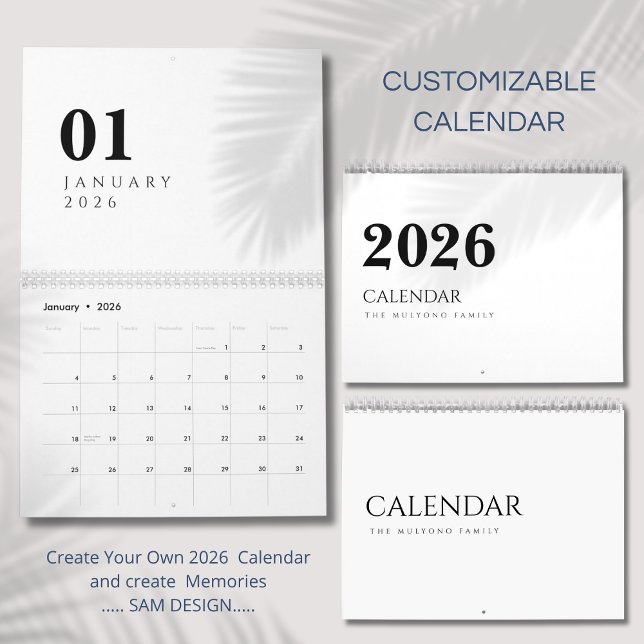 Calendario Diseño de Lujo Simple (Subido por el creador)