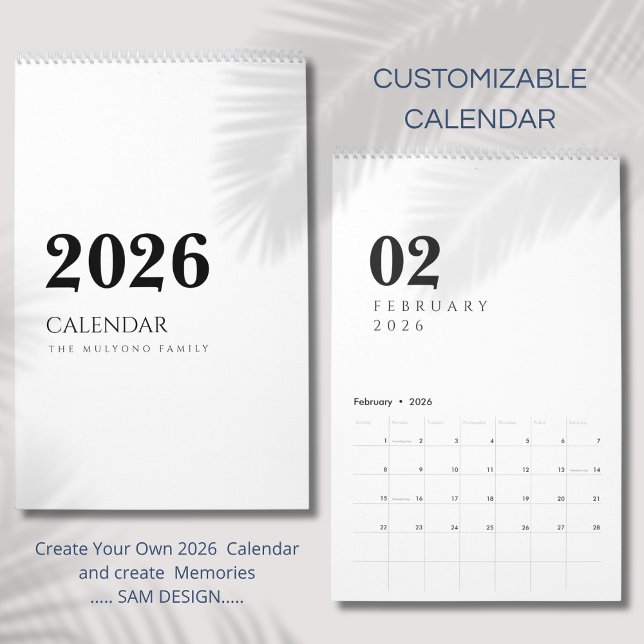 Calendario Diseño de Lujo Simple (Subido por el creador)