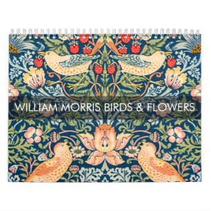 Calendario Diseño de pájaros y flores de William Morris