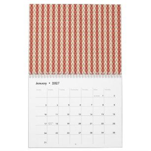 Calendario Diseño de patrón de franja del desierto boho