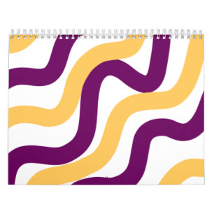Calendario diseño de patrón ondulado de líneas curvas rojas m