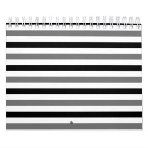 Calendario Diseño de rayas blancas y negras Ahs