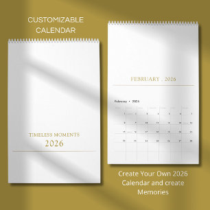 Calendario Diseño de tipografía simple y limpia