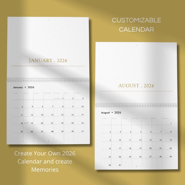 Calendario Diseño de tipografía simple y limpia (Subido por el creador)
