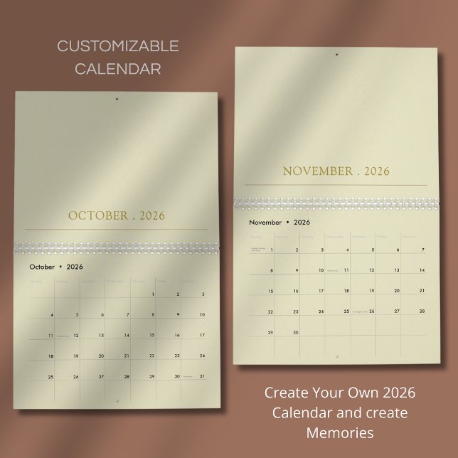 Calendario Diseño de tipografía simple y limpia (Subido por el creador)