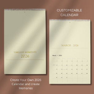 Calendario Diseño de tipografía simple y limpia