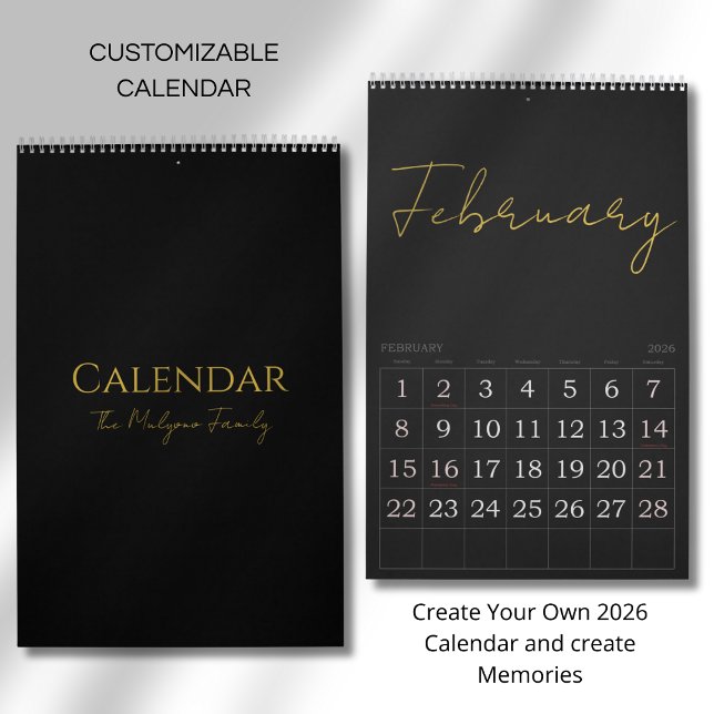 Calendario Diseño de tipografía simple y limpia (Subido por el creador)