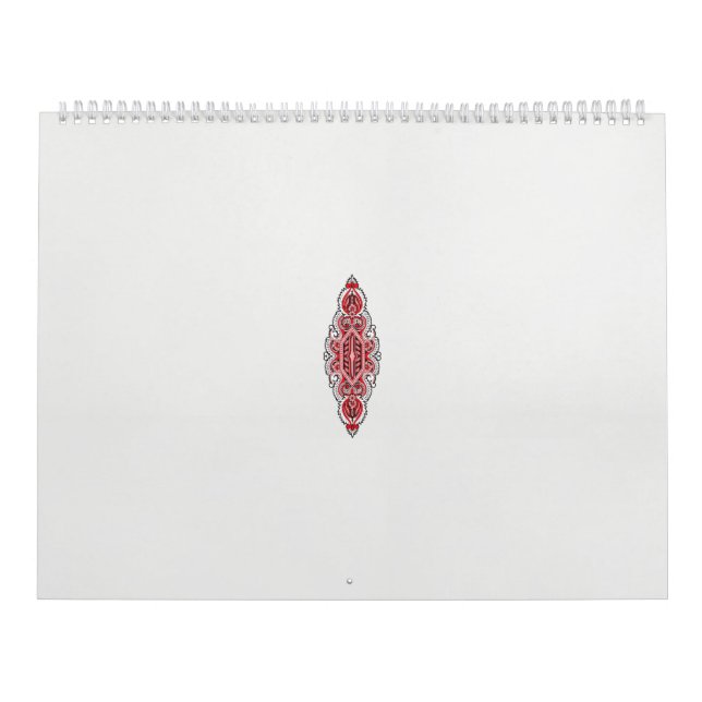 Calendario diseño de un patrón rojo y blanco (Tapa)