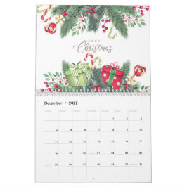 Calendario Diseño de vacaciones botánicas para Navidades flor