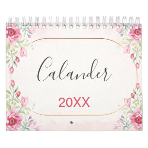 Calendario Diseño Floral, Hojas Doradas