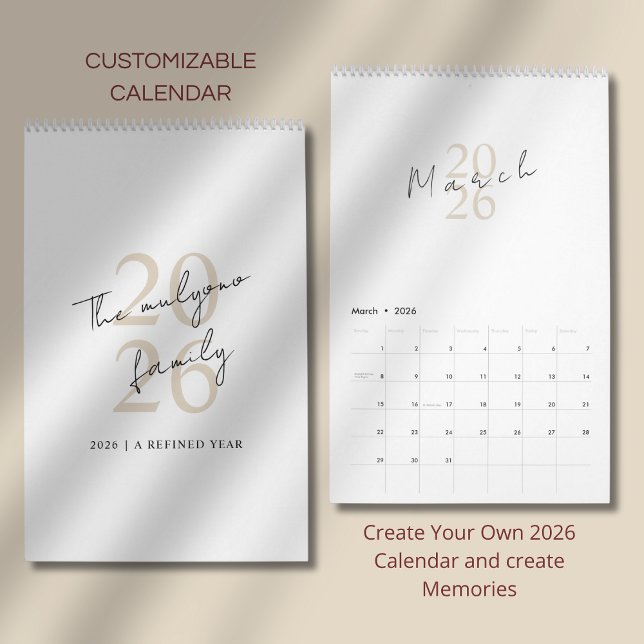 Calendario Diseño minimalista limpio (Subido por el creador)