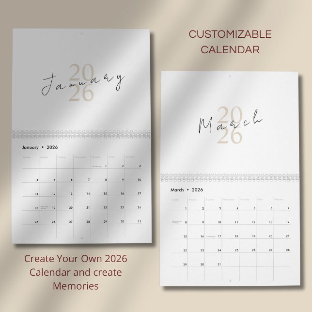 Calendario Diseño minimalista limpio (Subido por el creador)