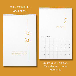 Calendario Diseño minimalista limpio