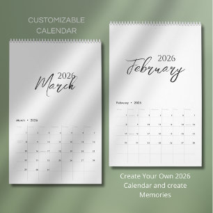 Calendario Diseño minimalista limpio