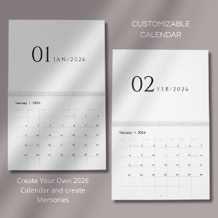 Calendario Diseño minimalista limpio