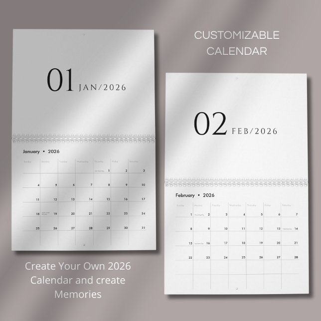 Calendario Diseño minimalista limpio (Subido por el creador)