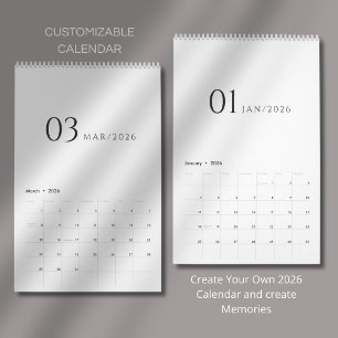 Calendario Diseño minimalista limpio