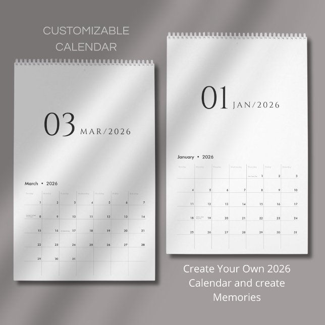 Calendario Diseño minimalista limpio (Subido por el creador)