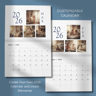 Calendario Diseño moderno de foto simple