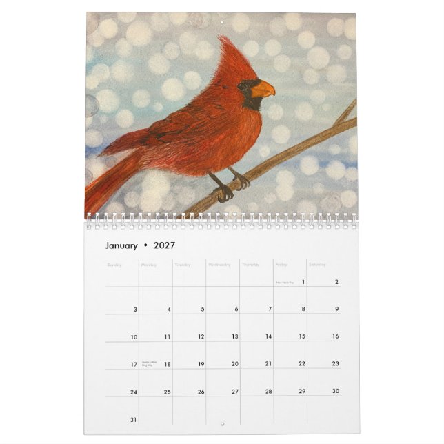 Calendario Diseños estacionales de acuarela (Jan 2027)