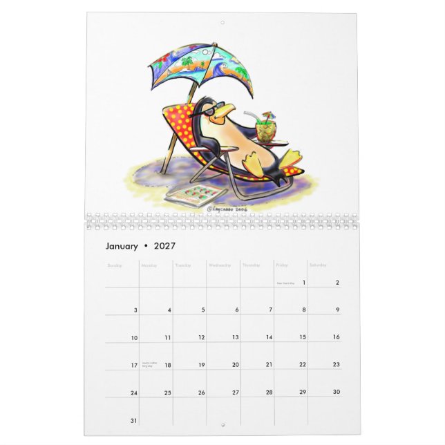 Calendario Diversión del pingüino (Jan 2027)