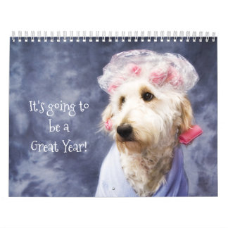 Calendario divertidísimo del perro blanco Doodle d