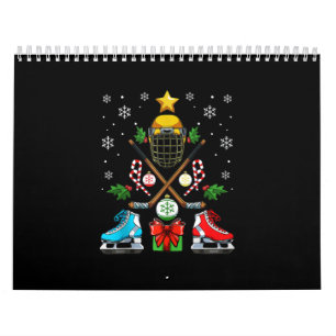 Calendario Divertido árbol de adorno navideño con hockey sobr