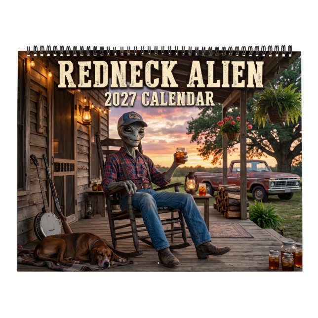 Calendario Divertido de Alien Redneck 2027 (Tapa)