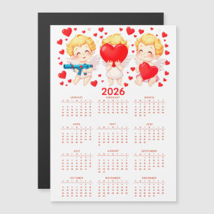 Calendario divertido de ángeles de dibujos animado