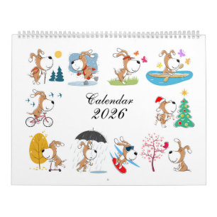 Calendario divertido de cachorros adorables 2026