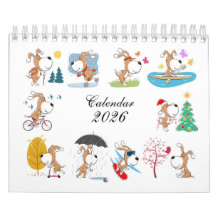 Calendario divertido de cachorros adorables 2026