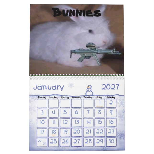 Calendario divertido de los armas (Jan 2027)