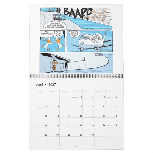 Calendario divertido de Personalizados de aviación (Apr 2027)