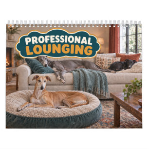 Calendario Divertido Galgo Profesional Relajándose